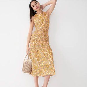 NWT J. Crew Smocked cross-back dress in medallion floral